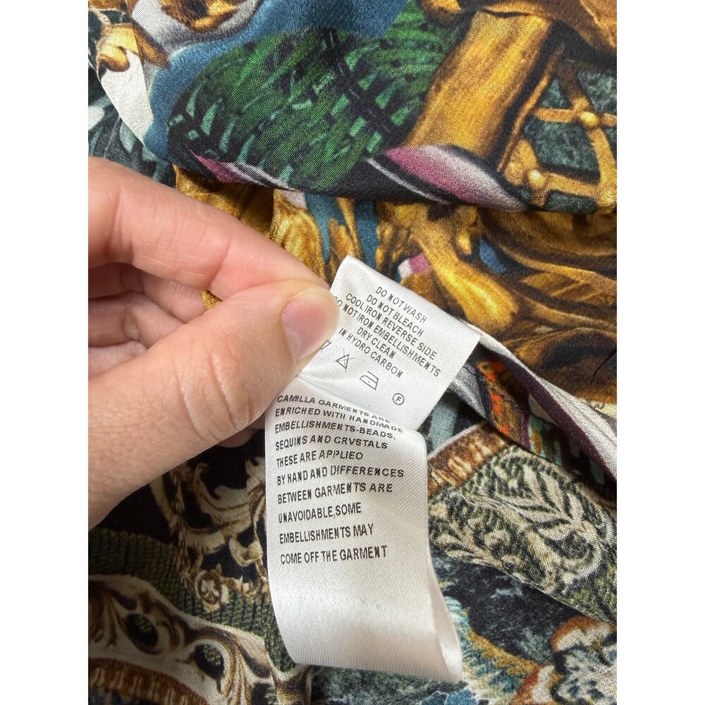 Camilla Button Dress Shaped Waistband Womens Size AU XL Silk Verdis World - Picture 5 of 7
